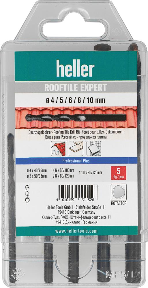Dachziegelbohrer-Satz ROOFTILE EXPERT 5-tlg., 4/5/6/8/10mm heller