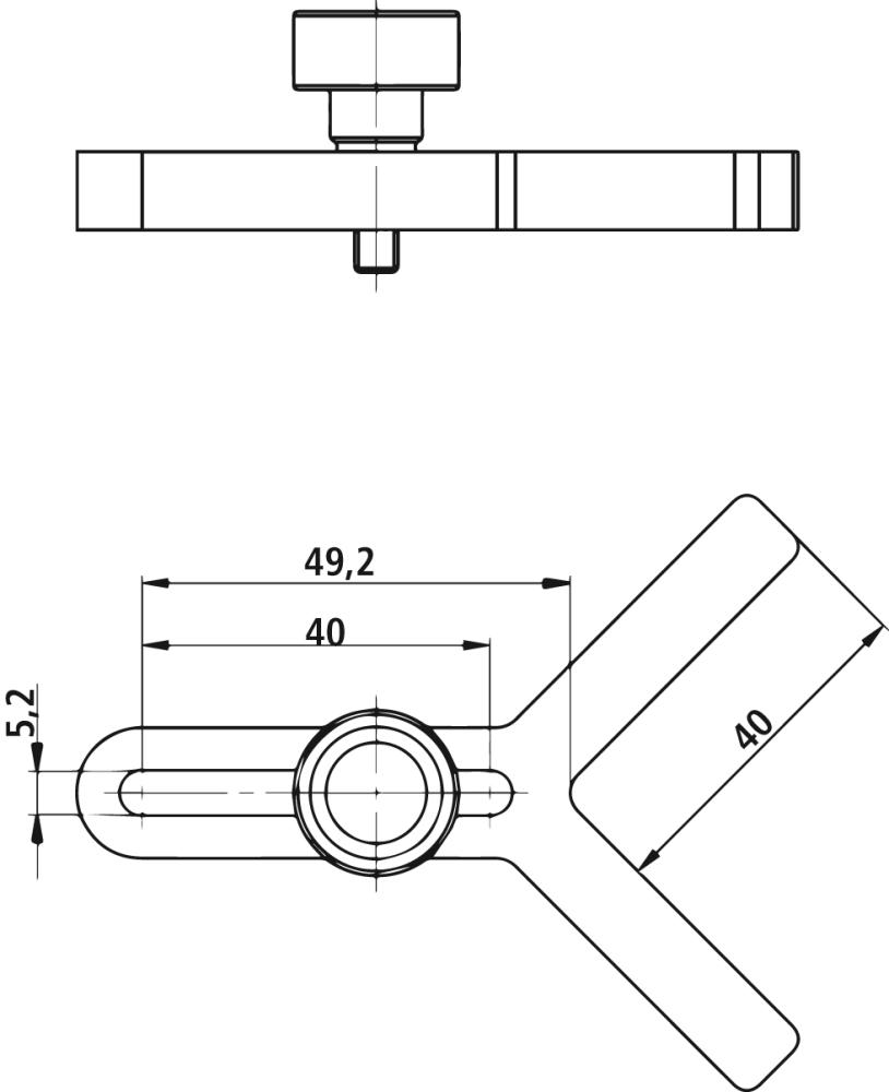 Prismatischer Anschlag 844 KMp f. Messstativ 844KM
