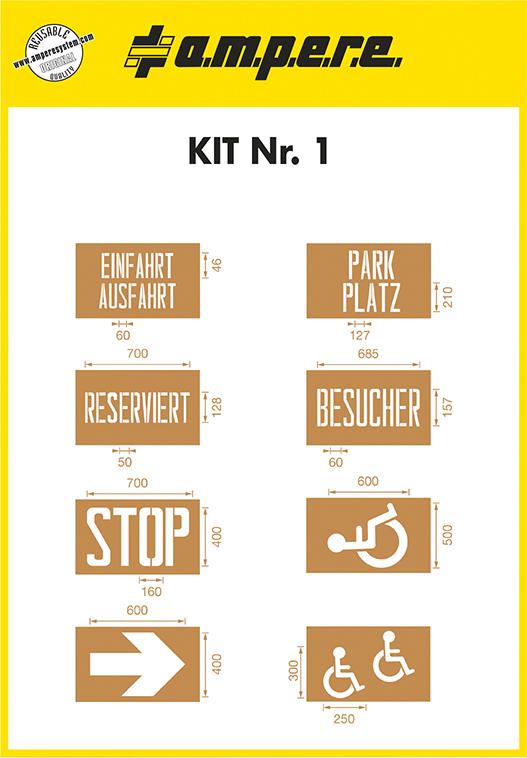 Schablonenset Schablonen KIT Parken a.m.p.e.r.e.