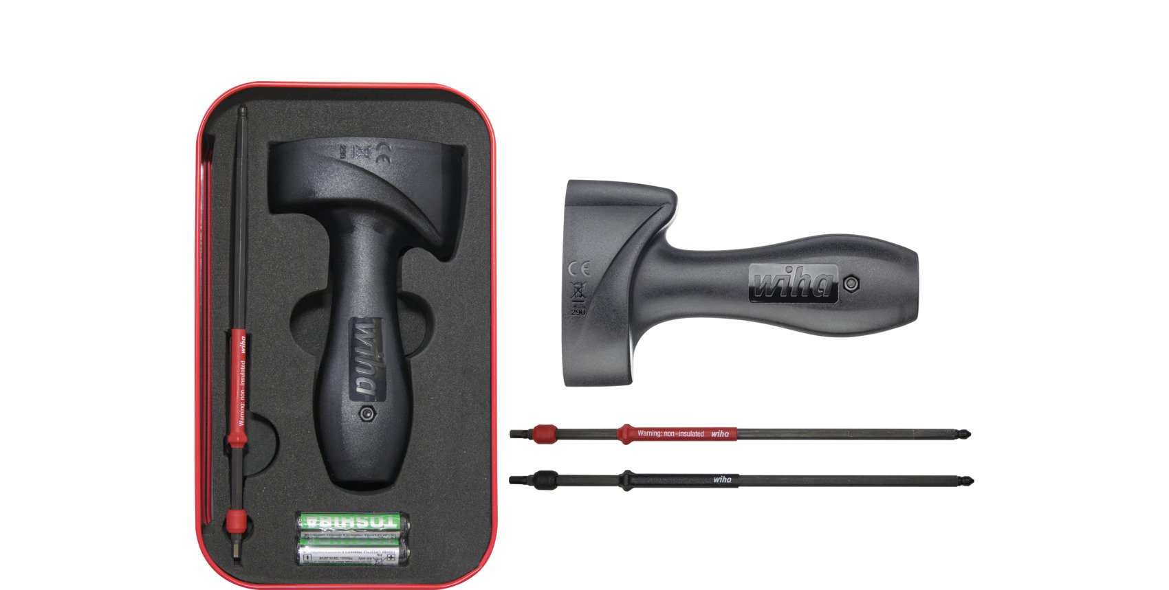 Wiha Drehmoment-Testgerät Torque QuickCheck Set 4-tlg. inkl. Adapterklingen, Batterien und Box 2,8 Nm (42086)