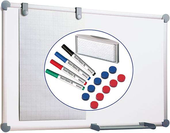Whiteboard Komplett-Set H 900 x B 1200 mm