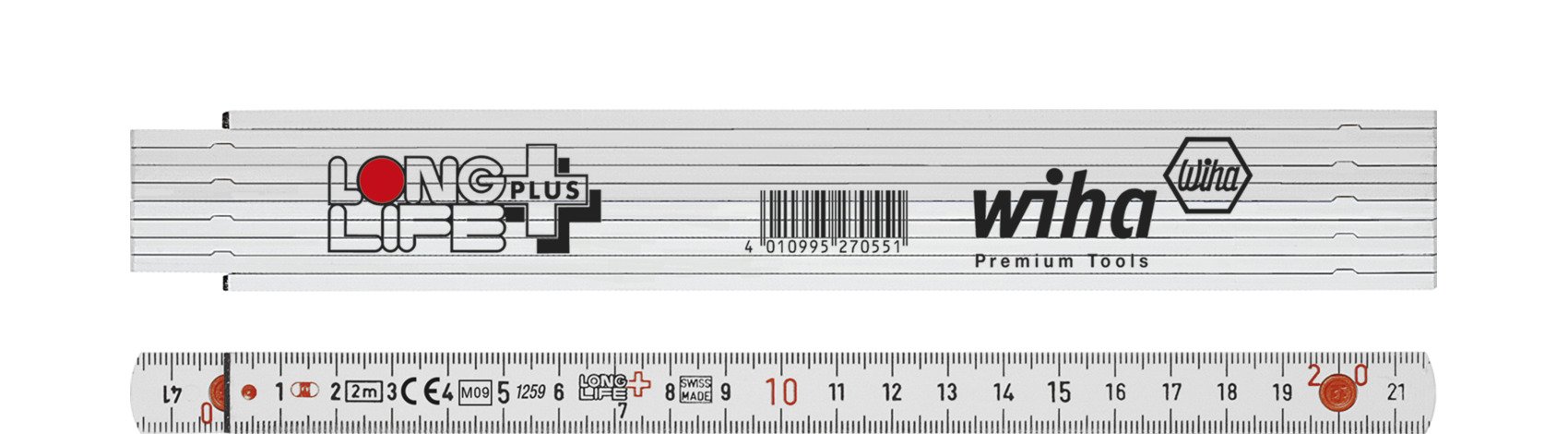 Wiha Gliedermaßstab Longlife® Plus 2 m metrisch, 10 Glieder 15 mm (27055)