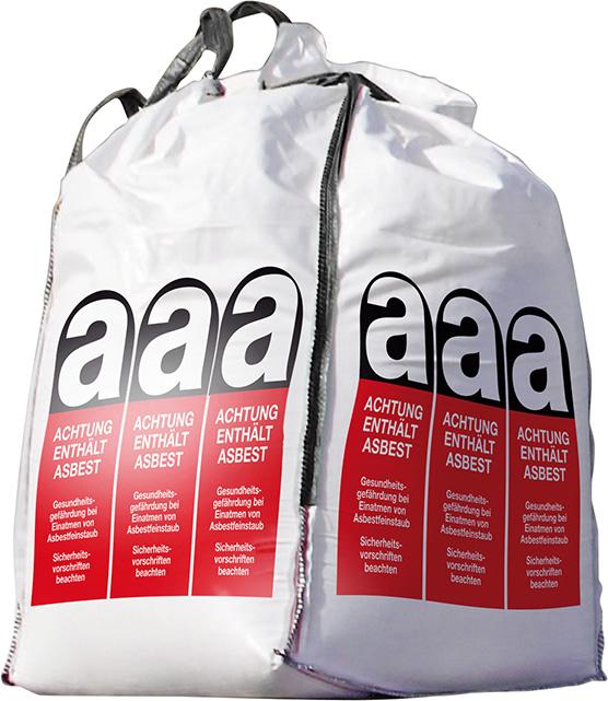 Big Bag 90x90x110cm, SWL 1.000 kg, SF 5:1, Warndruck Asbest