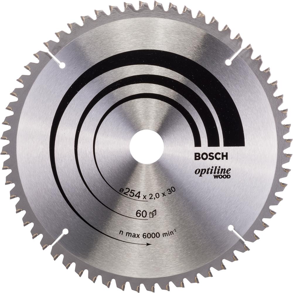 HM-Kreissägeblatt 254,2/1,4x30 60Z WZ BoschVE à 1 Stück Optiline Wood f.Kappsägen