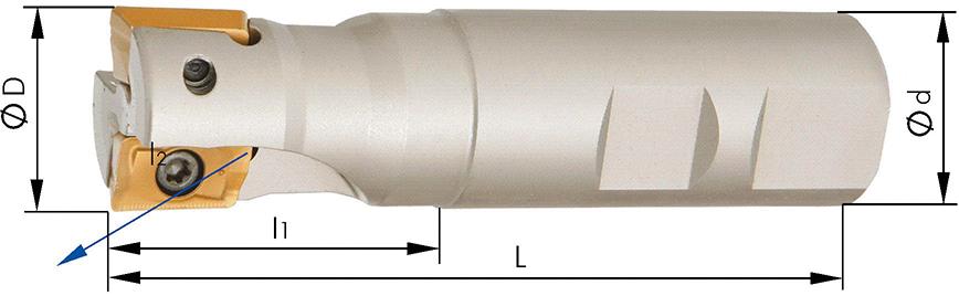 Schaftfräser zylindrisch D32mm Z3 für APET/APMT/APKT 1604. FORMAT