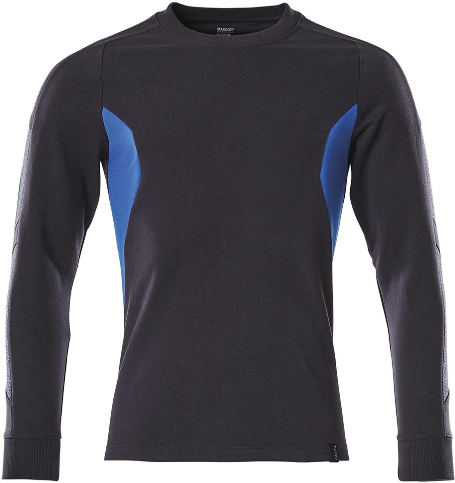 Sweatshirt 18584, moderne Passform, schwarzblau/azurblau, Gr.L