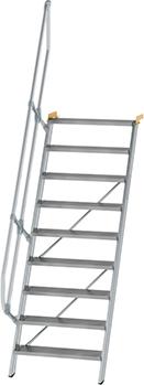 Alu-Treppe 60 Grad 9 Stufen B 800 mm lichte Höhe 2180 mm Ausladung 1491 mm