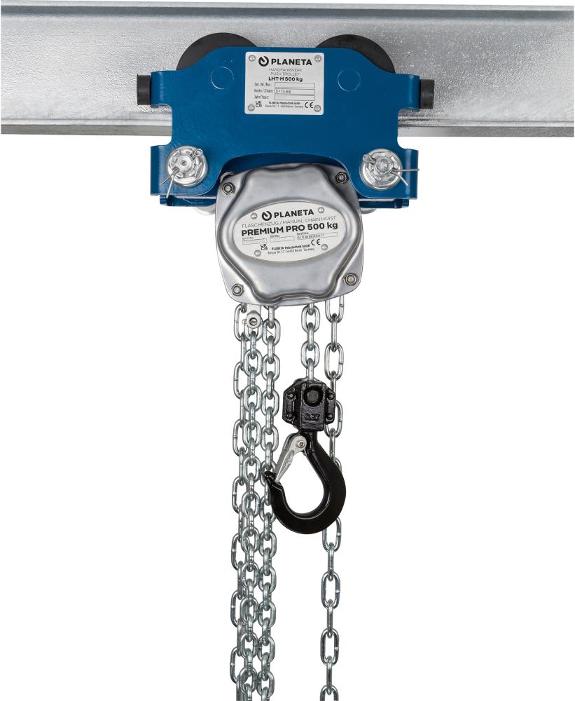 Kombifahrwerk LHT-H-100L mit Handlaufkatze und Flaschenzug Hub 3,0m Tragkraft 10000kg