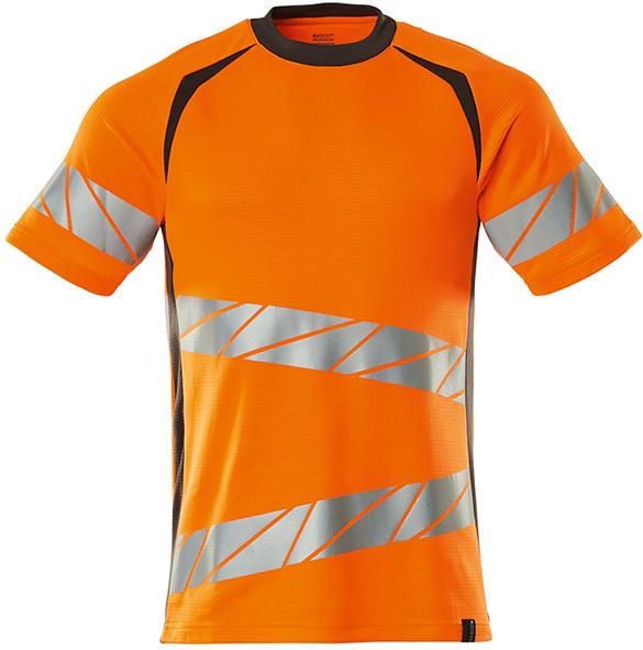 T-Shirt, HiVis orange/dunkelanthr,L Accelerate Safe