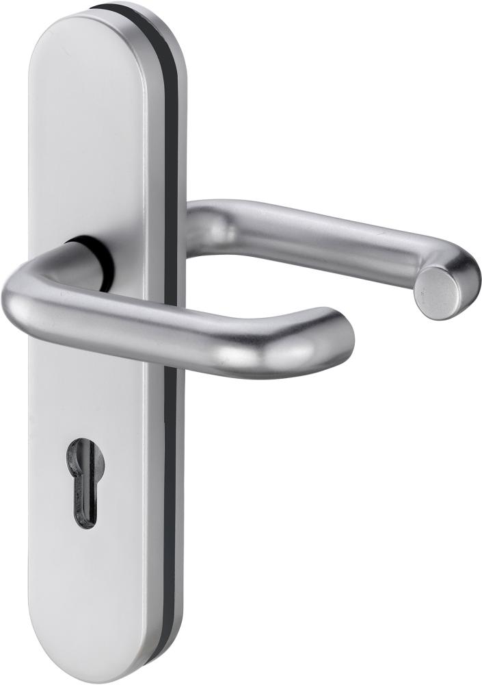 Drücker-Garnitur, SI-DRG Logo 8753/9203, LS ov.,12mm,ES1/PZ 92/10,F1,TS 65-75