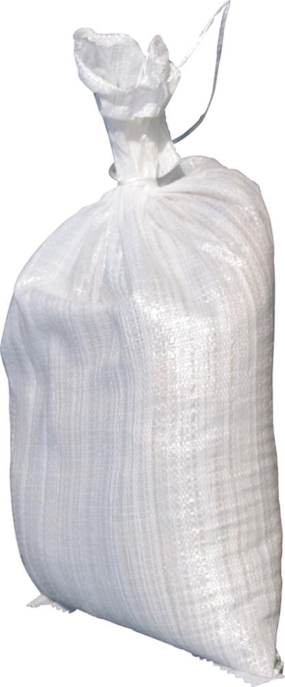 Sandsack PP-Gewebe weiß 400x600mm m. Bindeband