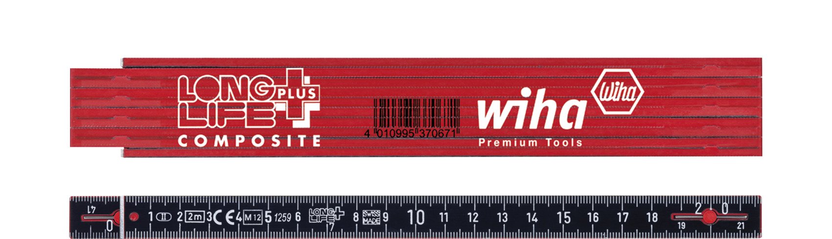 Wiha Gliedermaßstab Longlife® Plus Composite 2 m metrisch, 10 Glieder 15 mm (37067)