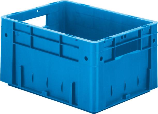Transport-Stapelkasten B400xT300xH210 mm blau Auflast 600kg mit Griffloch LA-KA-PE
