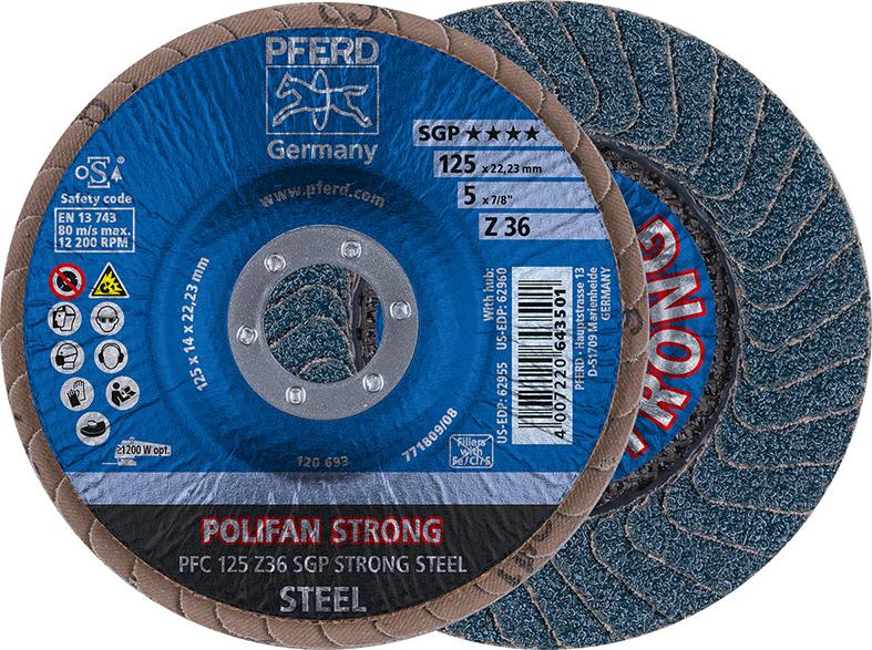 POLIFAN-Fächerschleifscheibe, Zirkonkorund STRONG, gewölbt