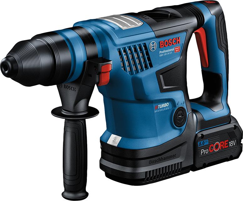 Akku Bohrhammer GBH 18V-34 CF Bosch 2x18,0V ProCore 8,0 Ah LadegerätGAL1880CV Koffer