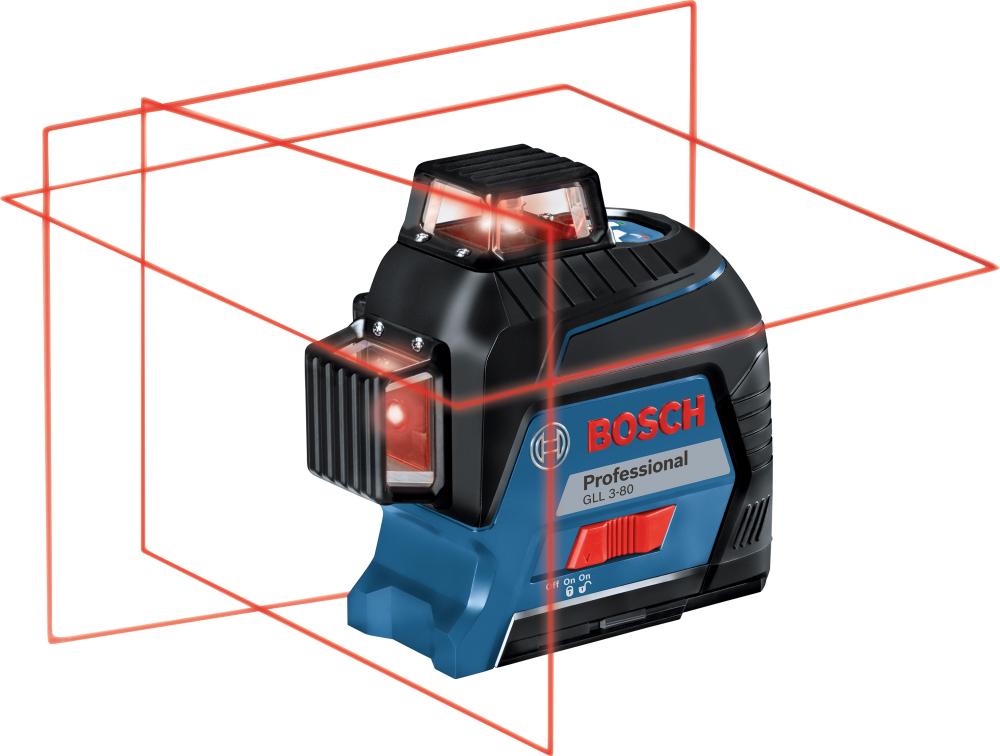 Kreuzlinienlaser GLL 3-80 Bosch 4x (AA) Batterien Stofftasche Koffer