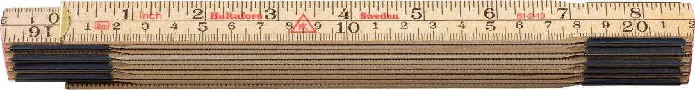 Gliedermaßstab Birke 2mx17mm natur Zoll/mm-Teilung Hultafors