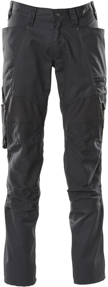Hose 18579,Knietaschen, Stretch-Einsatz, schwarz, Gr.82C64