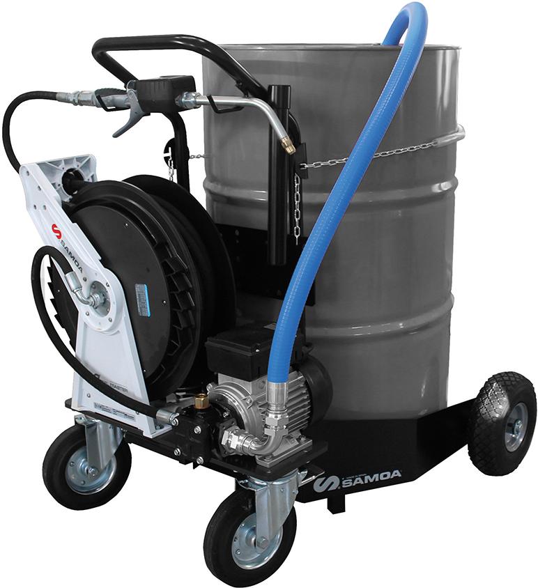 Elektrische Abfüllanlage Pumpmatic EZP 0.5 Basic 4-Rad-Fahrwagen auto. Schlauchaufroller