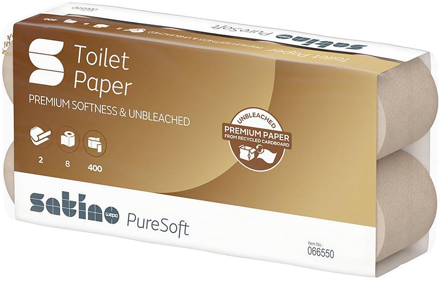 Satino PureSoft Toilettenpapier Kleinrollen 2-lagig 400 Blatt