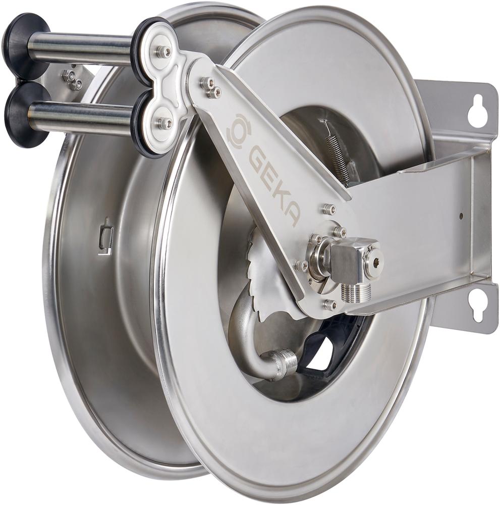 GEKA plus automatischer Schlauchaufroller EA15, Edelstahl, für 25m 1/2" / 15m 3/4"