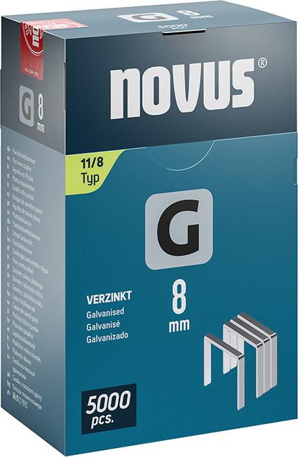 Flachdrahtklammer G Typ 11/8 mm ST Klapp-FS Novus VE à 5000 Stück