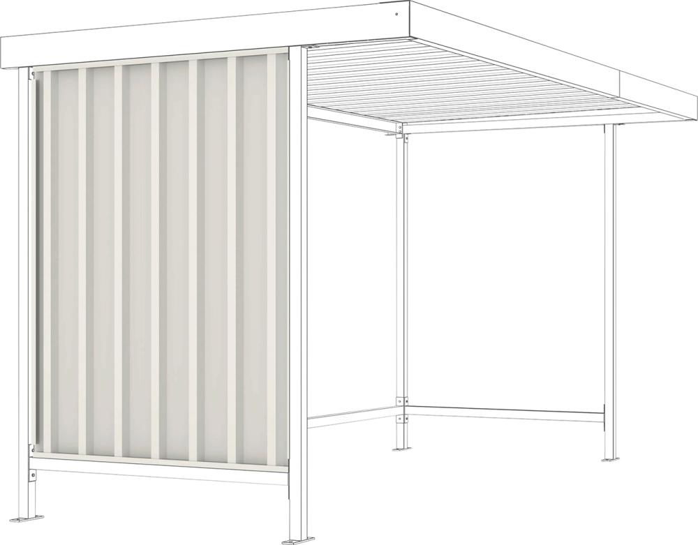 Seitenwand aus Trapezblech RAL 9002 grauweiß für Überdachung Mod. Leipzig
