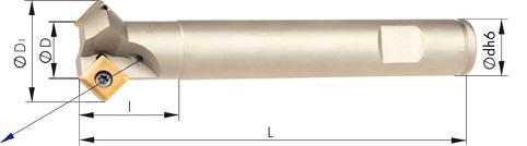 Fasenfräser 45Grad Z2 Innenkühlung D16mm für SOMT09 FORMAT