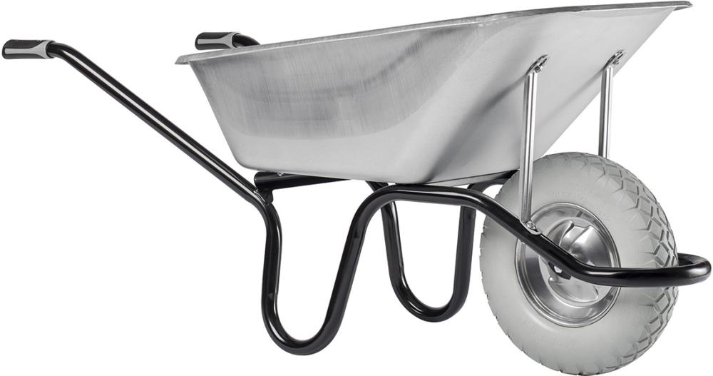 Schubkarre Aktiv Excelli um 120L, verzinkt, PU-Rad