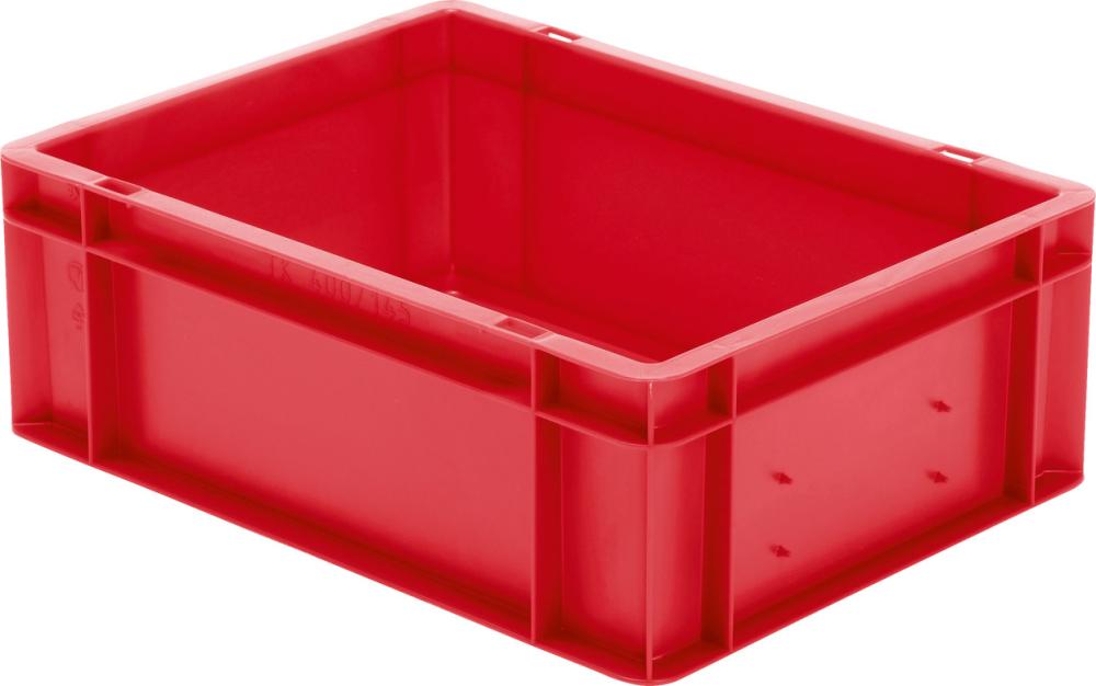 Transport-Stapelkasten B400xT300xH145 mm rot, geschlossen ohne Griffloch LA-KA-PE