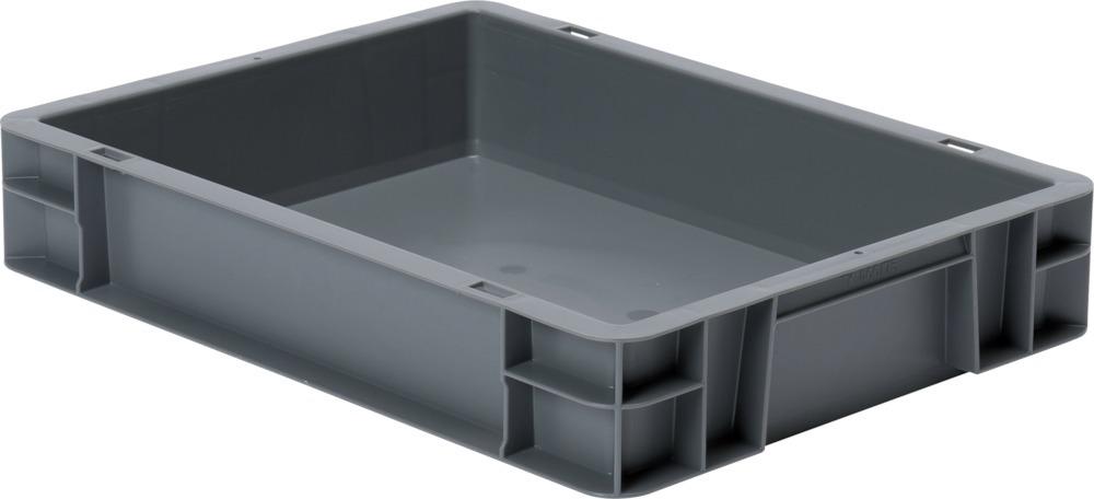 Transport-Stapelkasten B400xT300xH75 mm grau, geschlossen ohne Griffloch