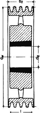 Keilrillenscheibe SPB/17, 8-rillig, 335 mm, Taper-Buchse 3535