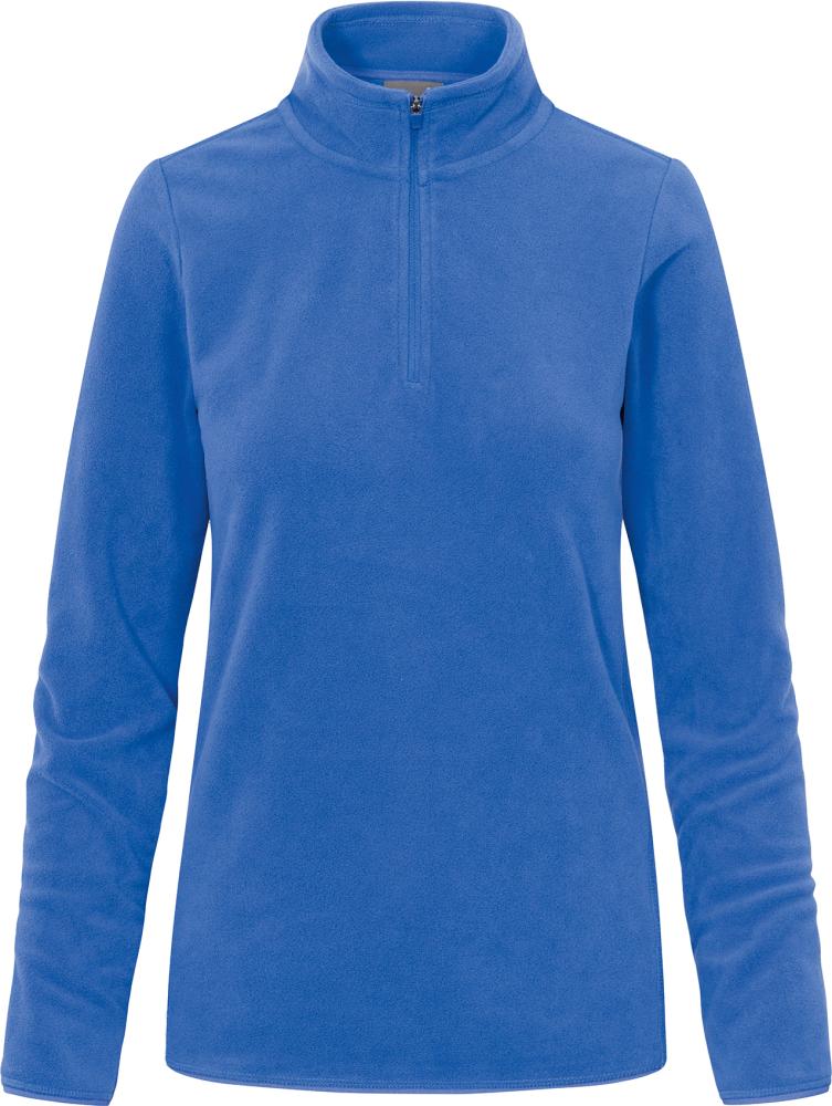 Women`s Fleece Troyer recycled, azure blue, Gr.S