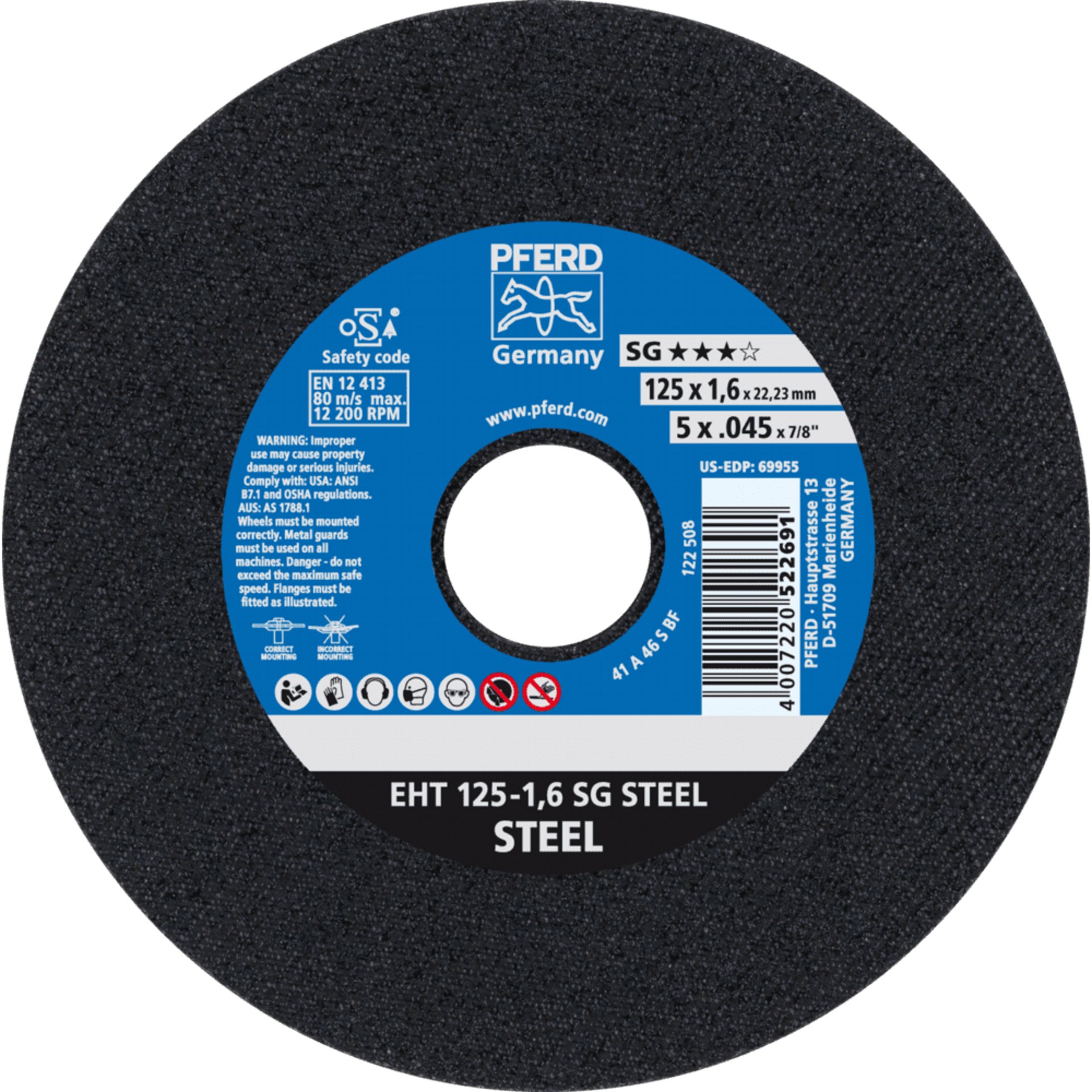 PFERD TOOLS Trennscheiben EHT 125-1,6 SG STEEL