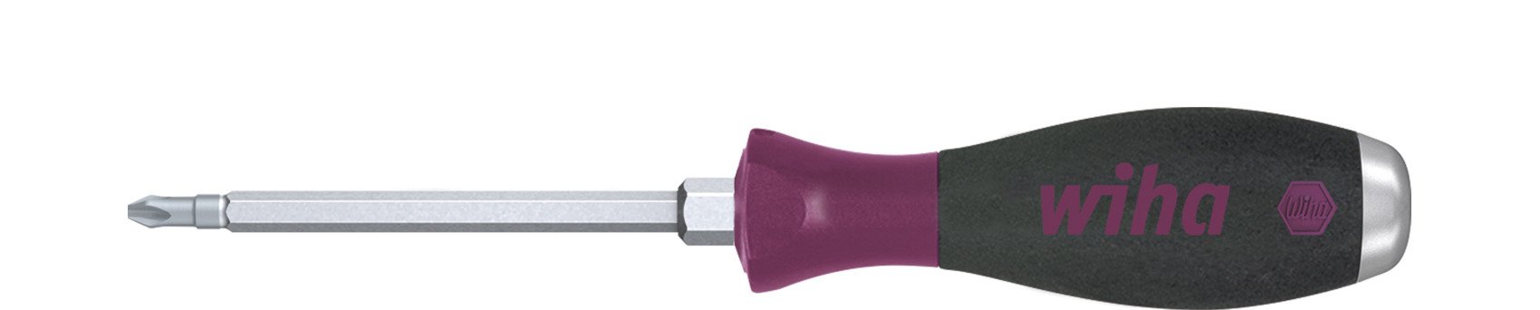 Wiha Schraubendreher MicroFinish® Phillips mit durchgehender Sechskantklinge und massiver Stahlkappe PH3 x 150 mm (29151)