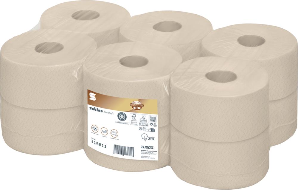 Satino PureSoft Jumbo Toilettenpapier Recycling, 2-lagig 720 Blatt