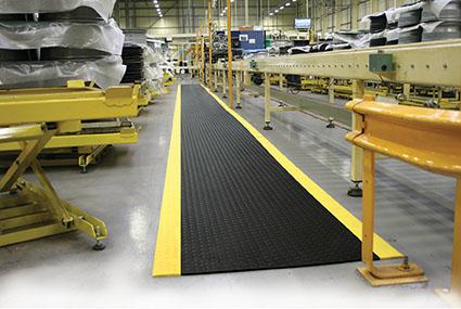 Anti-Ermüdungsmatte Orthomat Diamond B90xL150 cm schwarz/gelb