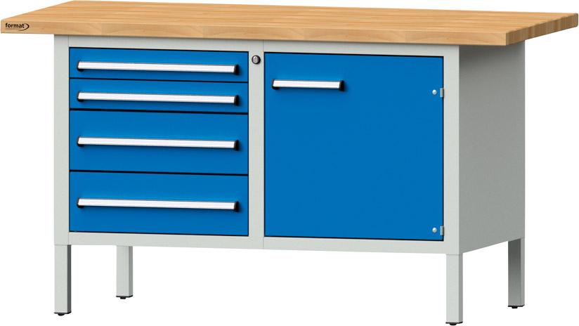 Kastenwerkbank, 4 Schubladen und 1 Tür