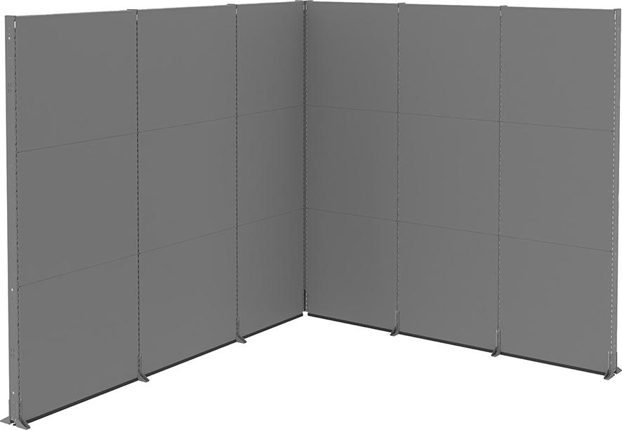 Akustikecke 2c B3630xT3130xH3110mm RAL 7037 Winkelkombination