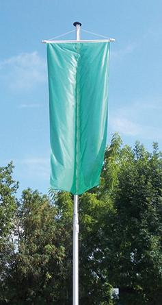 Aluminium-Fahnenmast zyl.zweiteilig D60/75 mm HüB 6,8 m, OH Alu-Bodenhülse