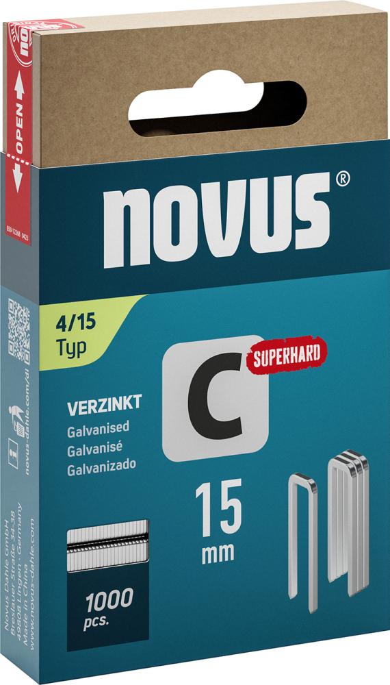 Schmalrückenklammer C Typ 4/15 mm Novus VE à 1000 Stück