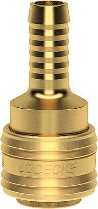 SchnellverschlusskupplungNW 7,2mm, Messing, Serie ES, Tülle 9 LÜDECKE