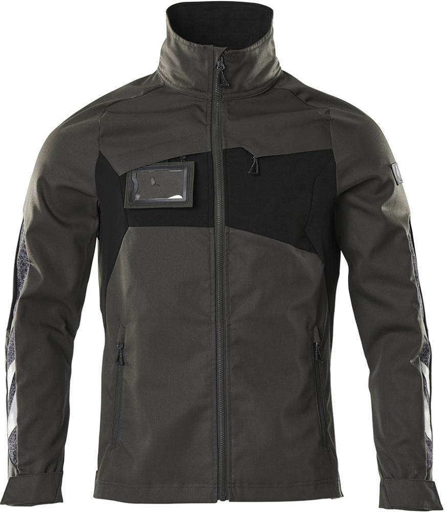 Jacke 18509, Stretch-Einsatz, dunkelanthrazit/schwarz, Gr.XL