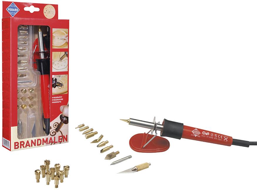 Brandmal-Set mit 20 Aufsätzen Pebaro