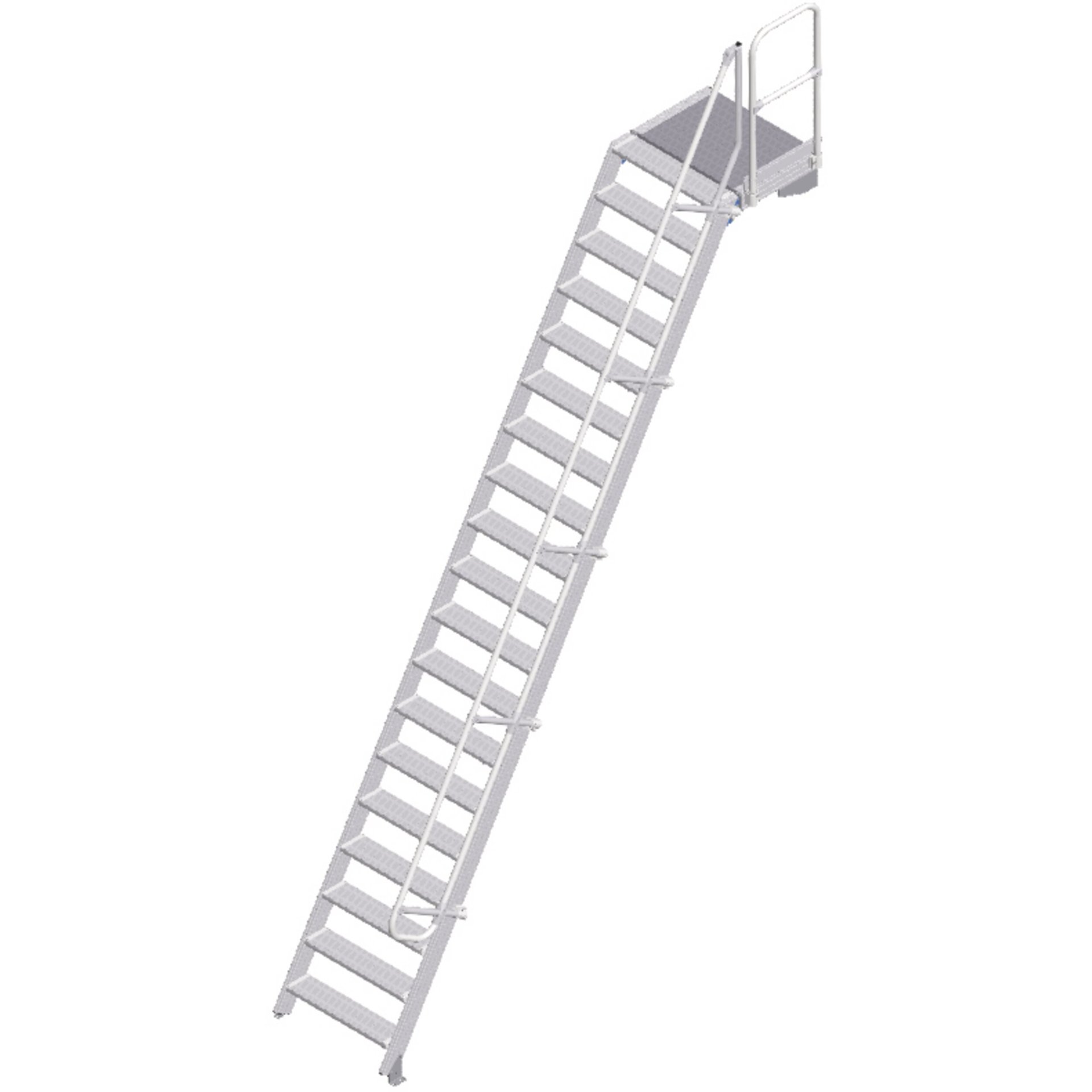 LM-Treppe mit Plattform 60° 19 Stufen, 800 mm breit, Höhe 4,75 m