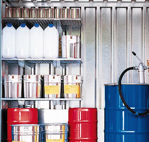 Gitterrostregal für SAFE TANK Gefahrstofflager