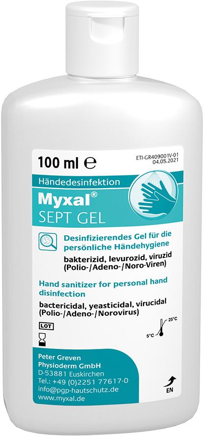 Händedesinfektion Myxal Sept Gel, 100 ml Flasche Myxal