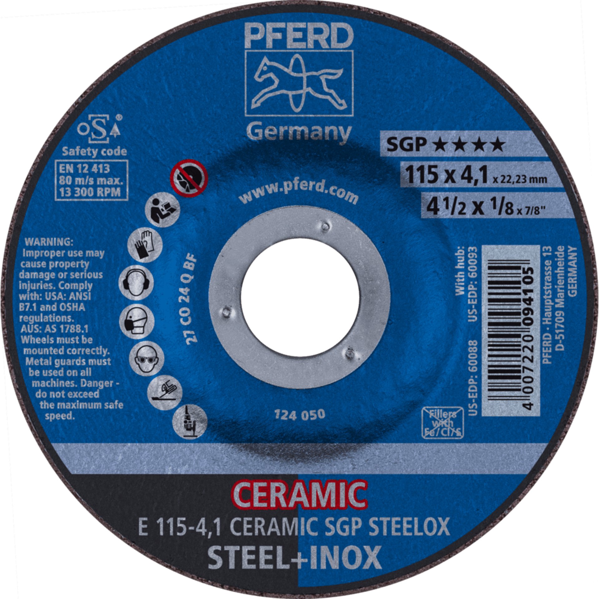PFERD TOOLS Schruppscheiben E 115-4,1 CERAMIC SGP STEELOX