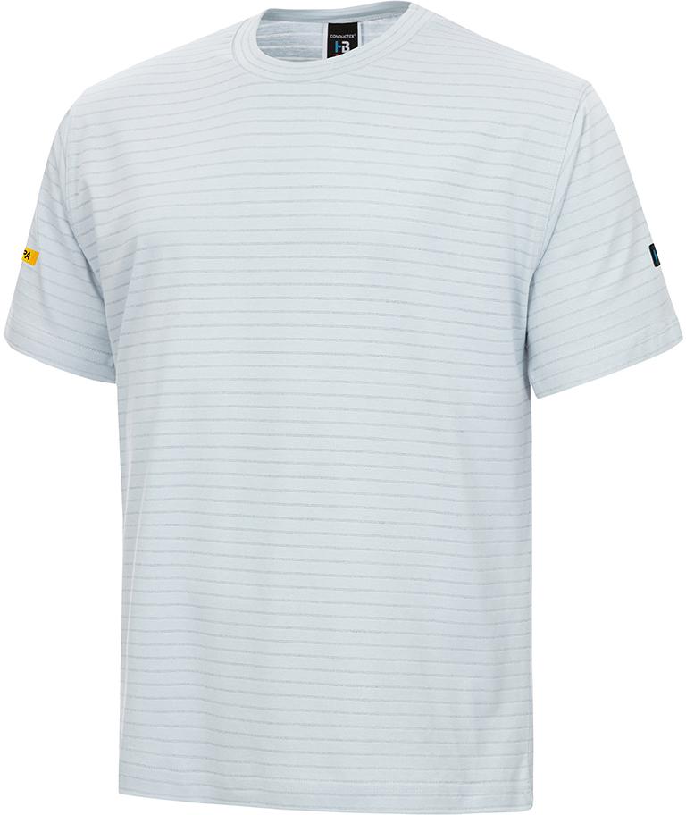 Cotton Knit T-Shirt, silbergrau,Gr. L