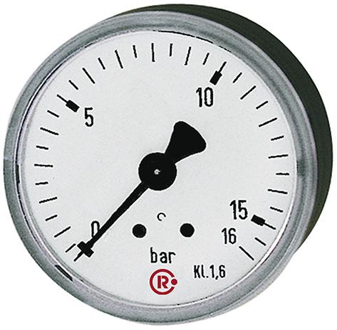 Manometer rückseitig zentrisch 63mm 0-4bar G1/4", Einfachskala, Kunststoffgeh., RIEGLER